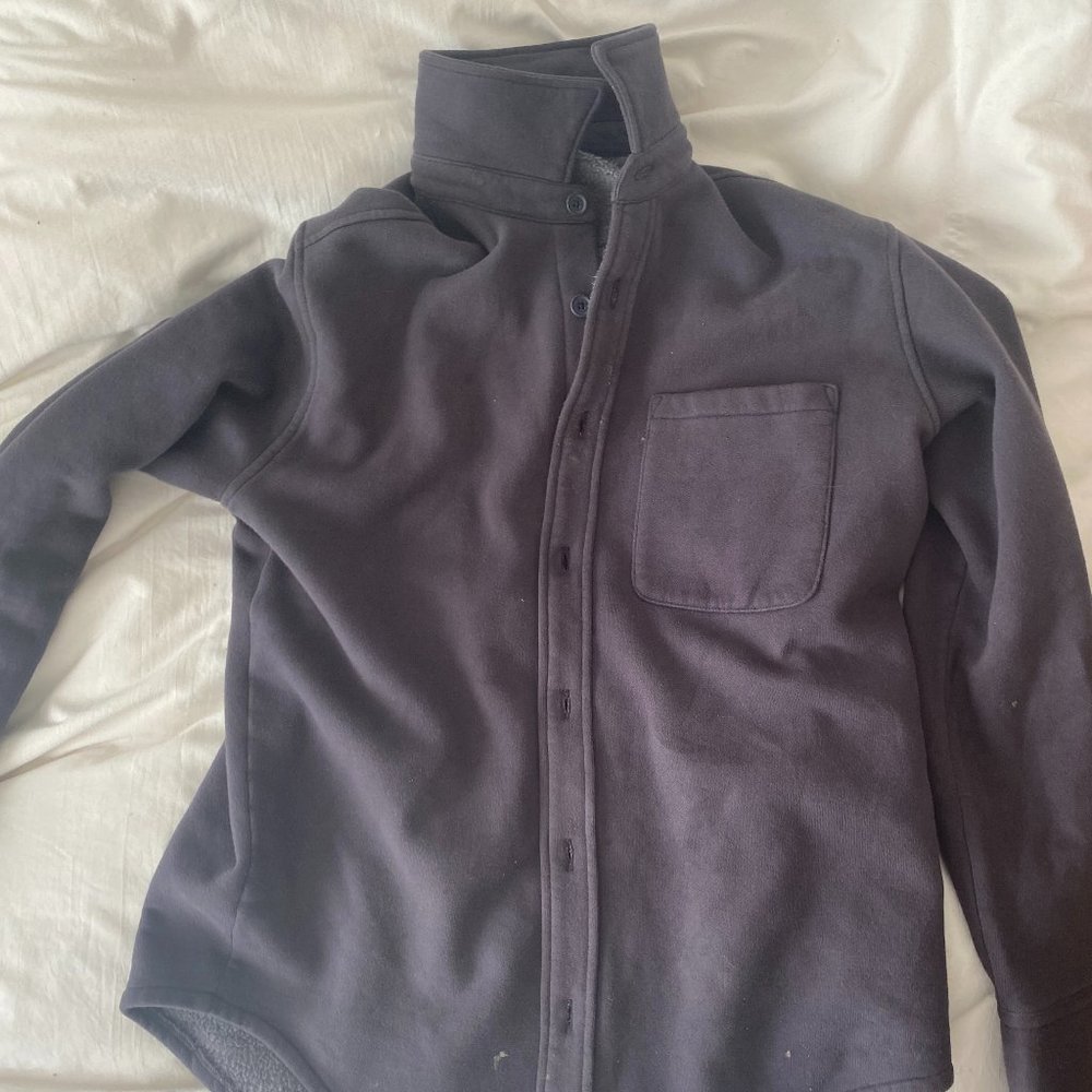 Aritzia TNA Cozy Fleece Mega Shirt Jacket, Gray, Size 2